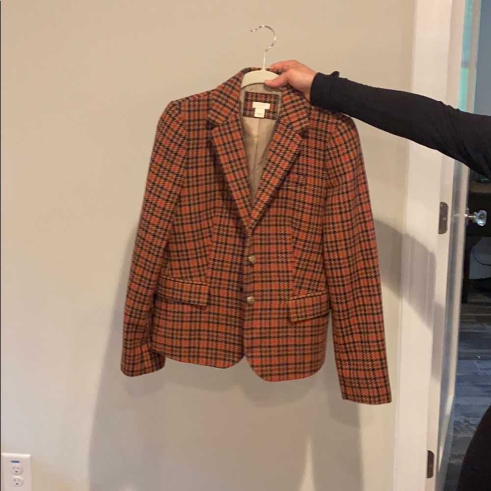 plaid jacket red black